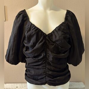 Gap Bubble/Balloon Sleeve Crop Top with Smocking - NWT